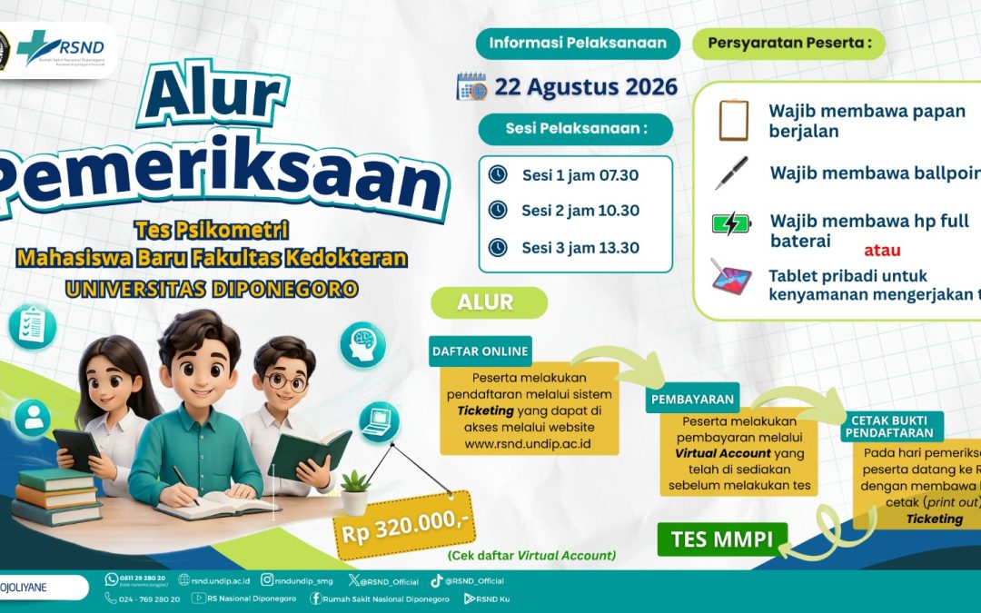 Alur Pemeriksaan Tes Psikometri Mahasiswa Baru Fakultas Kedokteran Universitas Diponegoro